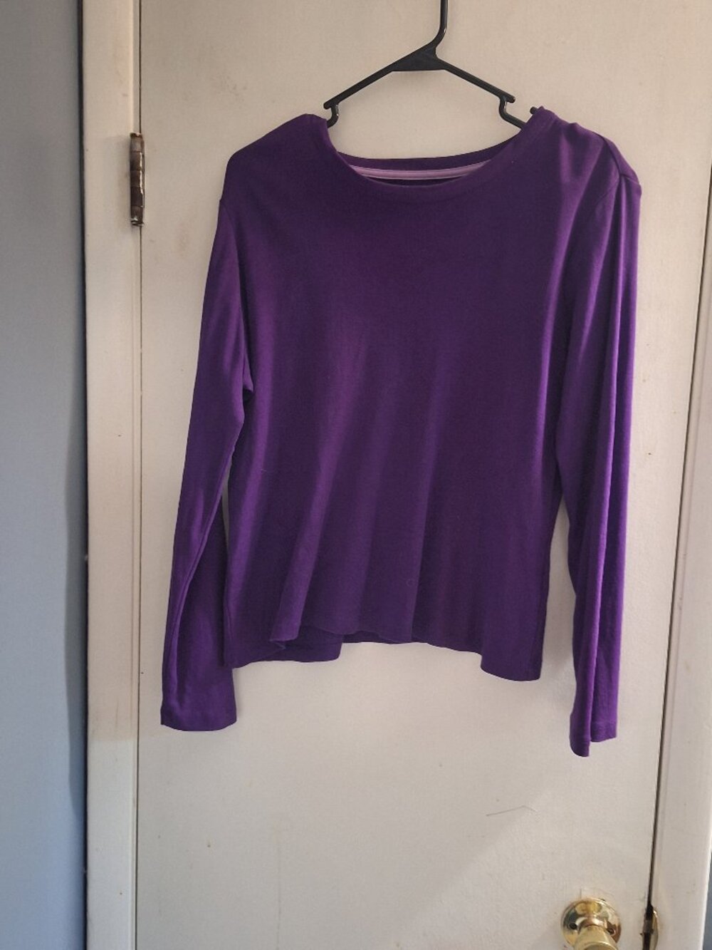 lands end purple long sleeve shirt